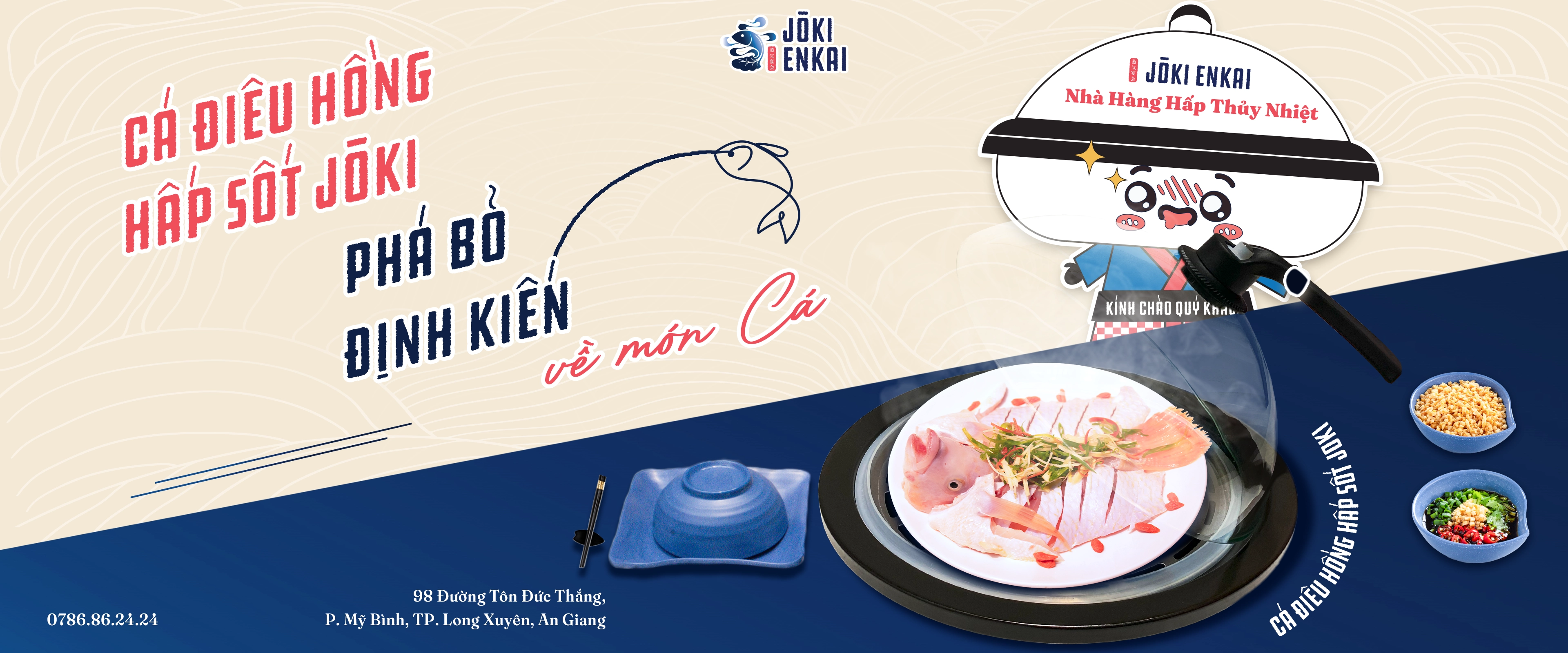 banner Cá Điêu Hồng Hấp Sốt JŌKI Tại Nhà Hàng Hấp Thủy Nhiệt JŌKI ENKAI